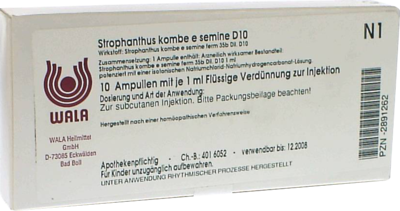 STROPHANTHUS KOMBE e semine D 10 Ampullen