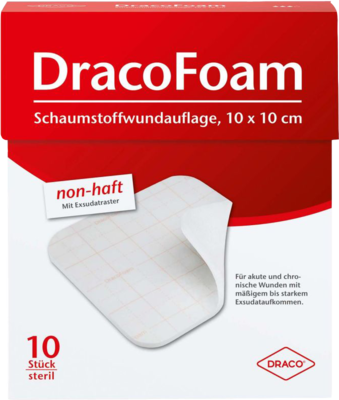 DRACOFOAM Schaumstoff Wundauflage 10x10 cm